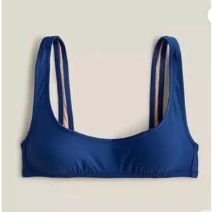 J. Crew Blue Heritage scoopneck‎ bikini top NWT